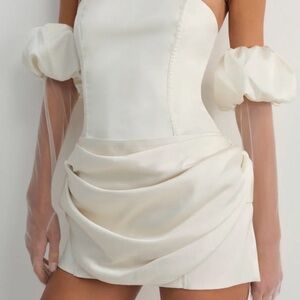 For love & Lemons Serena Mini Dress - Ivory - Size 6